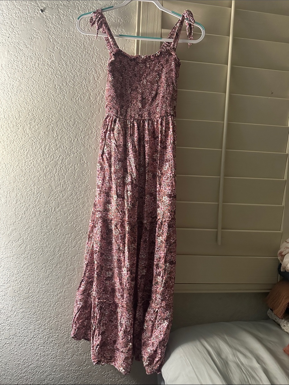Jessica Simpson Pink Floral Maxi Dress with Tie Straps